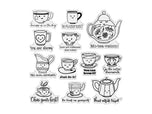 Crafters Companion Tea & Coffee Collection Clear Acrylic Stamp Set - Mo-tea-vation