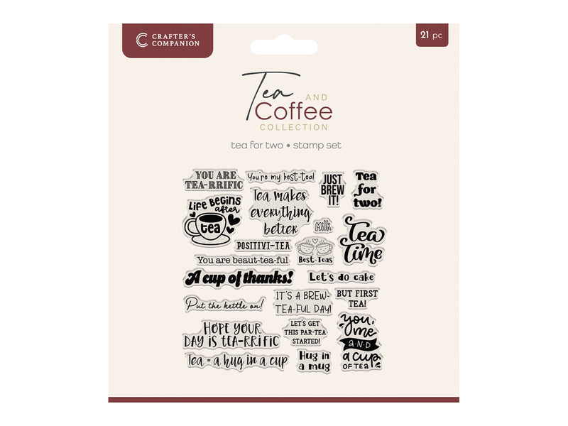 Crafters Companion Tea & Coffee Collection Photopolymer Stamp Set - Tea for Two