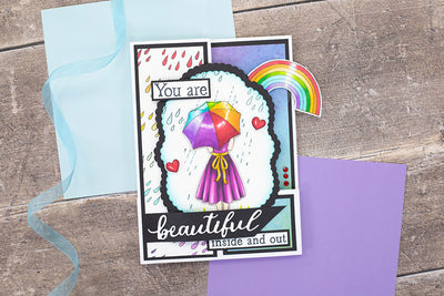 Colour Your World Clear Acrylic Stamp - Dancing in the rain