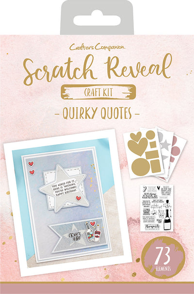 Crafters Companion - Scratch Reveal Cardmaking Kit - Quirky Quotes