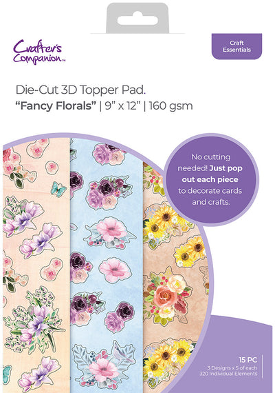 Crafter's Companion 12 x 9 3D Topper Pad - Fancy Florals