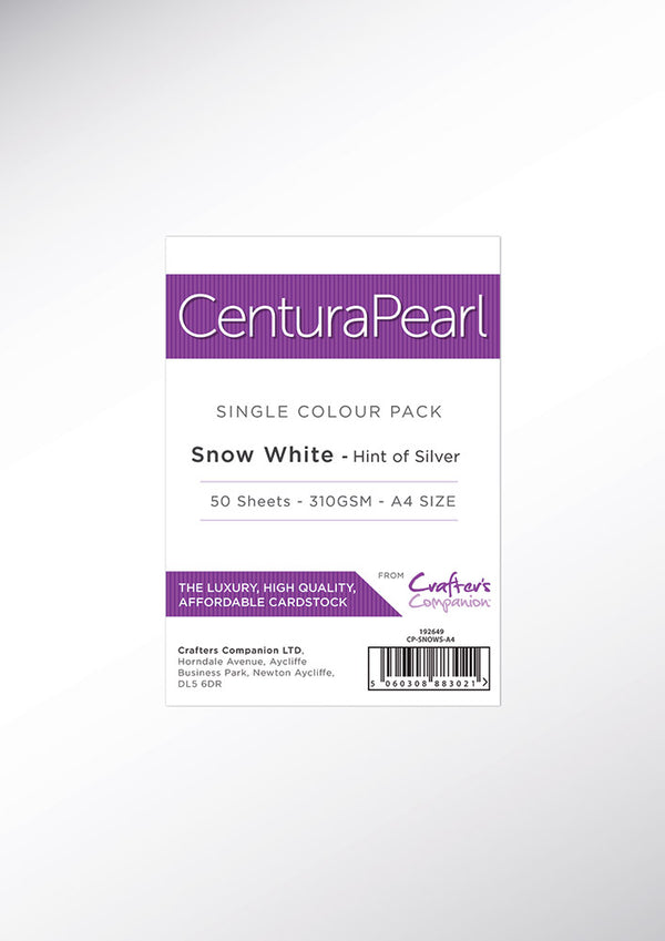 Crafter's Companion Centura Pearl Snow White Silver A4 Printable Card  -Crafters Companion UK