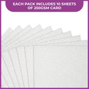 Crafter's Companion Glitter Card 10 Sheet Pack - Pale Silver