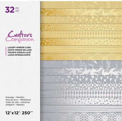 Crafters Companion Luxury Mirror Card Pad 12 - Everyday Metallics  32 sheets