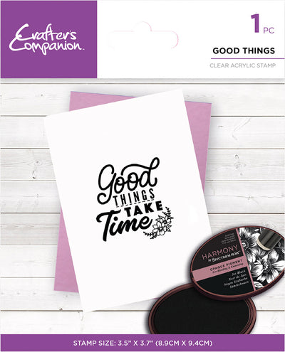 Crafter's Companion Mindfulness Quotes Clear Acrylic Stamp - Good Things