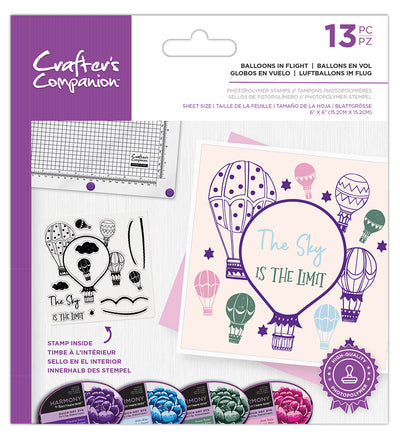 Crafter's Companion Photopolymer Stamp - Balloons in flight