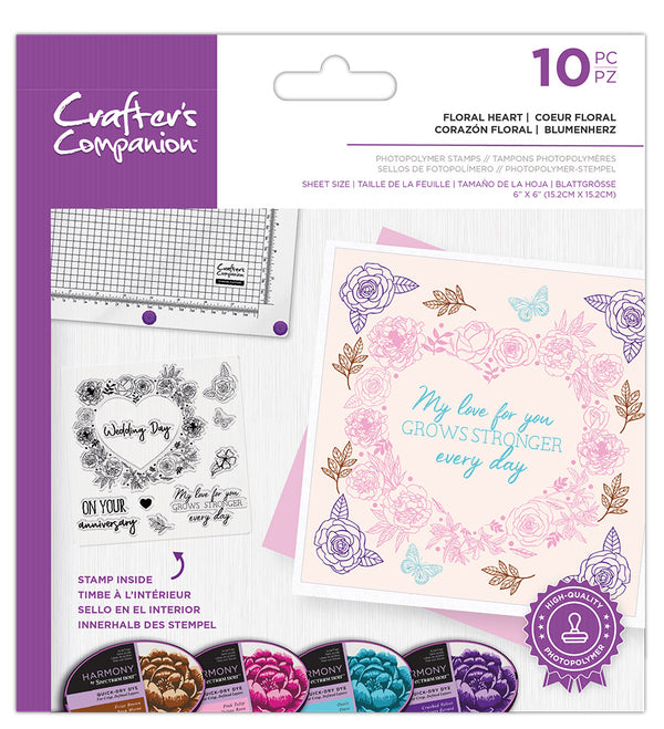 Crafter's Companion Photopolymer Stamp - Floral Heart