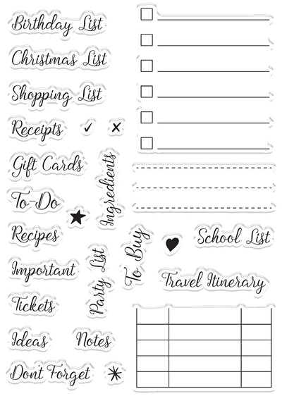 Crafter's Companion Photopolymer Stamp - Make a List