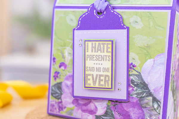 Crafter's Companion Sentiment Tag Clear Acrylic Stamp - I Hate Presents