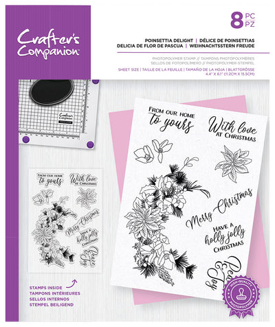 Crafter's Companion Winter Floral A6 Photopolymer Stamp - Poinsettia Delight
