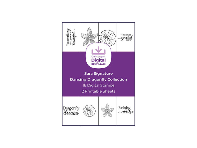 Sara Signature Dancing Dragonfly Collection - Digital Stamp Sheets - A4