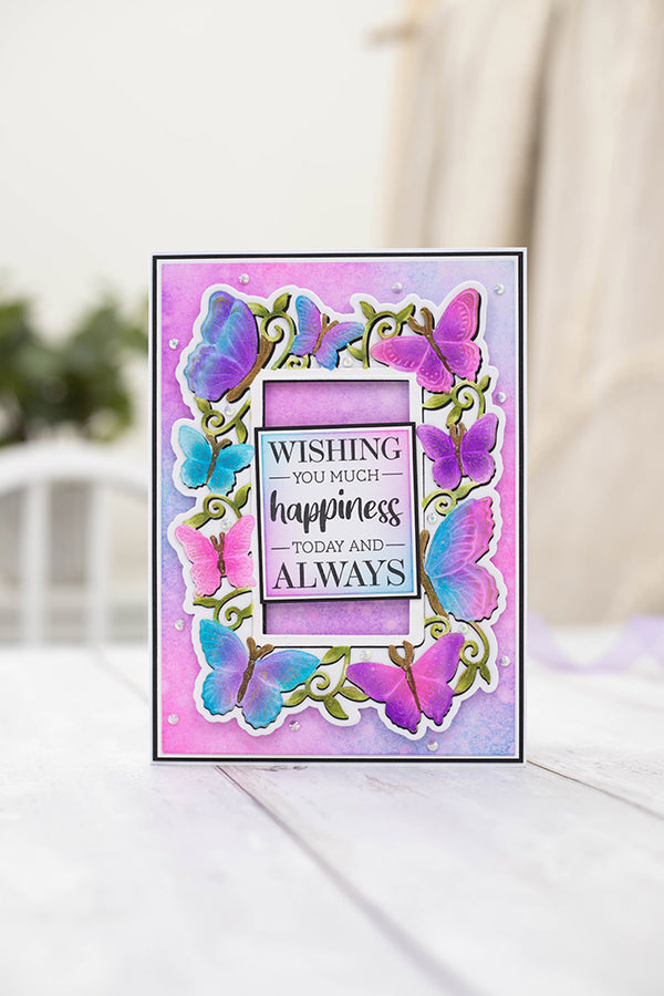 Gemini Embossed Frames Embossing Folder, Die & Stamp Set – Happy Butterflies