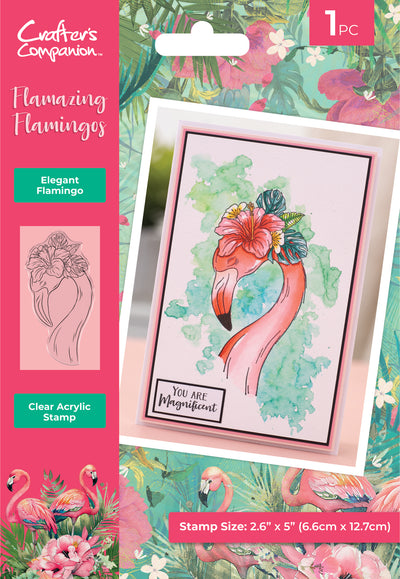 Flamazing Flamingos Clear Acrylic Stamp - Elegant Flamingo