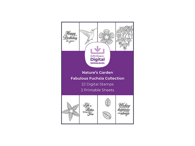 Nature's Garden Fabulous Fuchsia Collection - Digital Stamp Sheets - A4