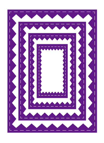 Gemini - Metal Die - Elements - Inverted Stitched ZigZag Rectangle