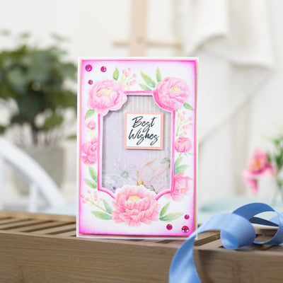 Gemini 4 x 6 Floral Frame Cut and Emboss Folder - Peony Blooms