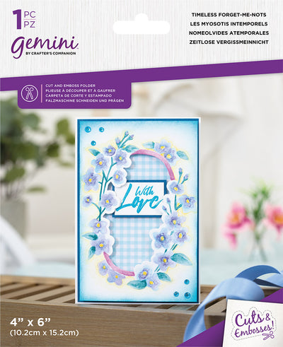 Gemini 4 x 6 Floral Frame Cut and Emboss Folder - Timeless Forget-Me-Nots