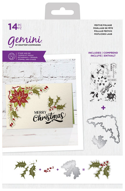 Gemini Christmas Layering Stamp & Die - Festive Foliage