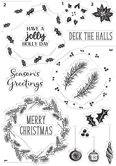 Gemini Christmas Layering Stamp & Die - Festive Wreath