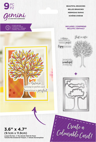 Gemini Colourable Create a Card Stamp & Die - Beautiful Branches