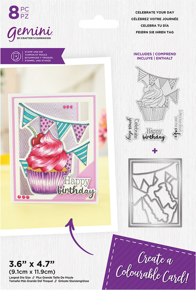 Gemini Colourable Create a Card Stamp & Die - Celebrate Your Day