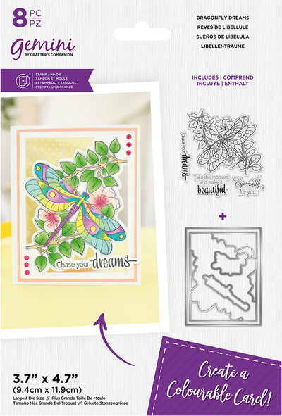 Gemini Colourable Create a Card Stamp & Die - Dragonfly Dreams