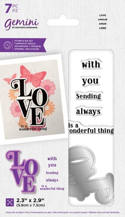 Gemini Floral Sentiment Stamp and Die - Love