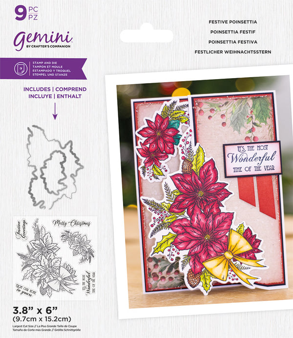 Gemini Stamp & Die - Festive Poinsettia