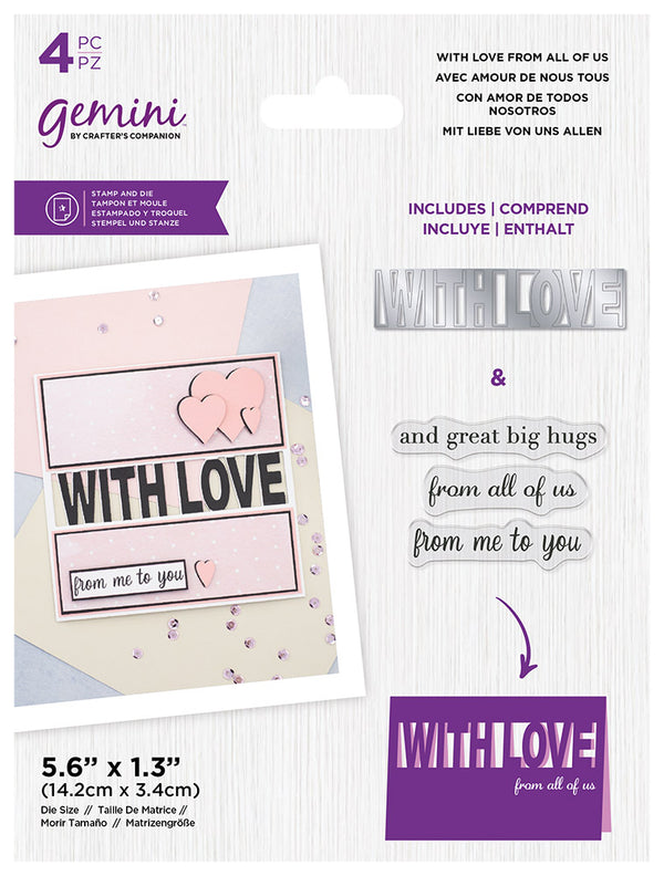 Gemini Word Cut In Stamp & Die - WITH LOVE from all of us