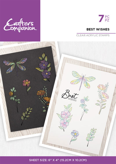 Crafter's Companion Watercolour Clear Acrylic Stamp - Best Wishes
