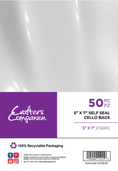 Crafter's Companion 5x 7 Self Seal Cello Bags - 50 Pack