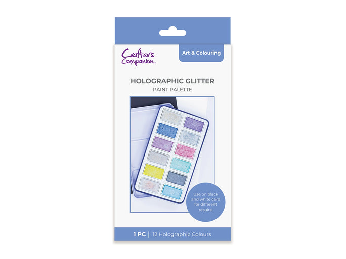 Crafter's Companion Holographic Glitter Paint Palette - 12 Colours