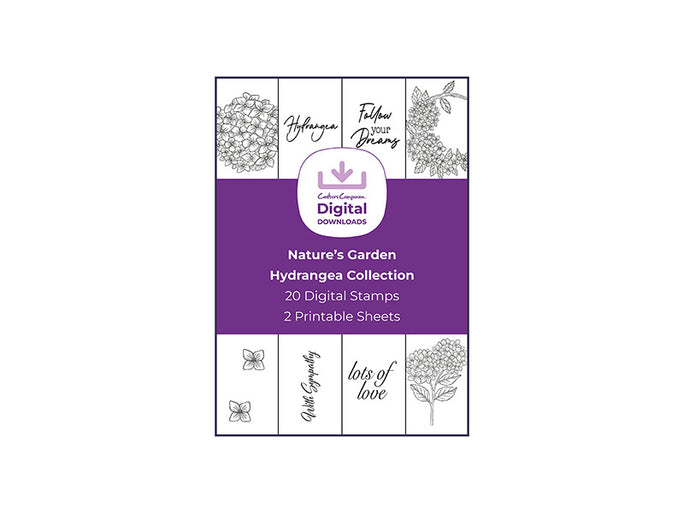 Nature's Garden Hydrangea Collection - Digital Stamp Sheets - A4