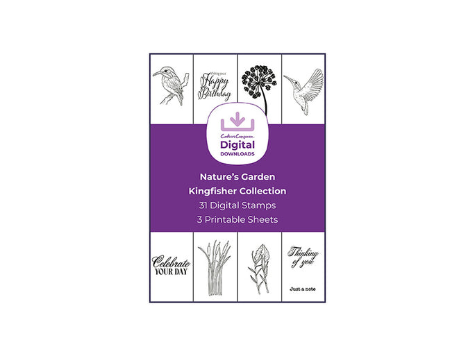 Nature's Garden Kingfisher Collection - Digital Stamp Sheets - A4
