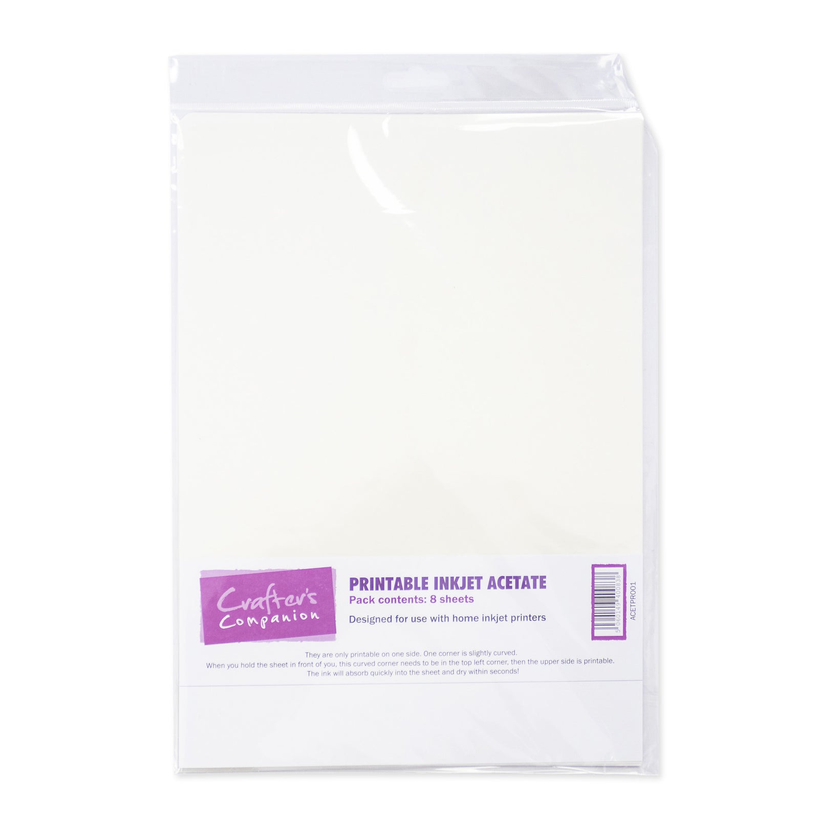 Crafter's Companion Printable Inkjet Acetate - 8 pack