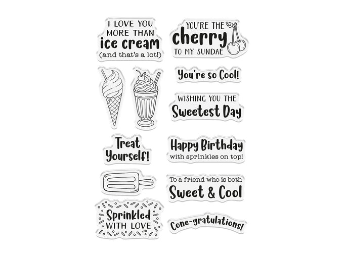 Life is Sweet - Ice Cream-Themed Sentiment Stamp Set