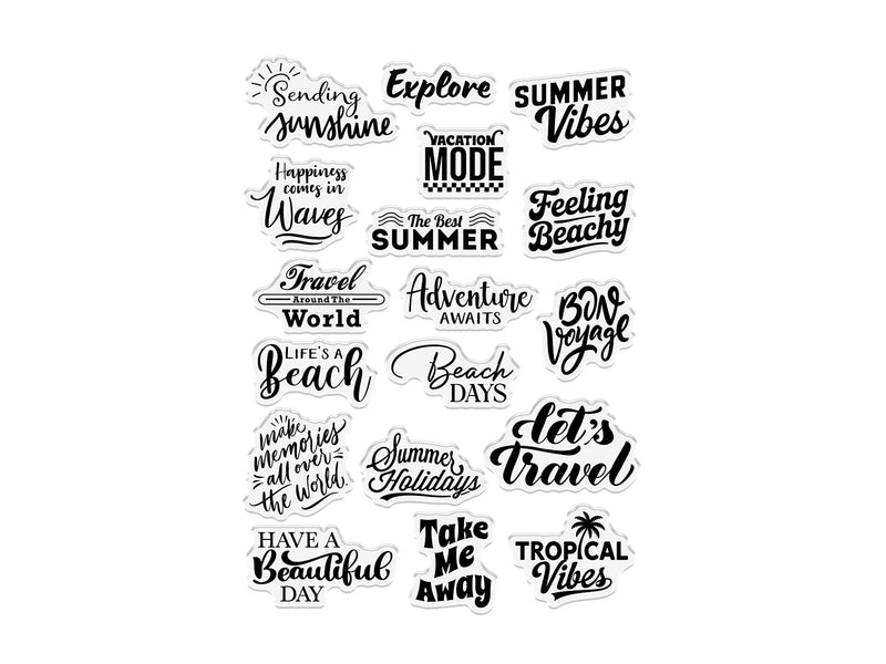Retro Vacay - Summer Holiday Sentiment Stamp Set