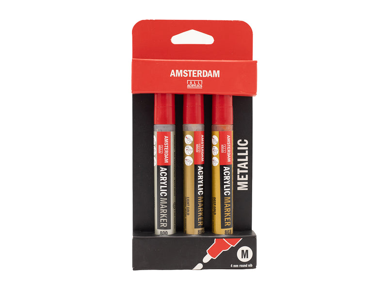 Amsterdam Acrylic Metallic Markers Set of 3