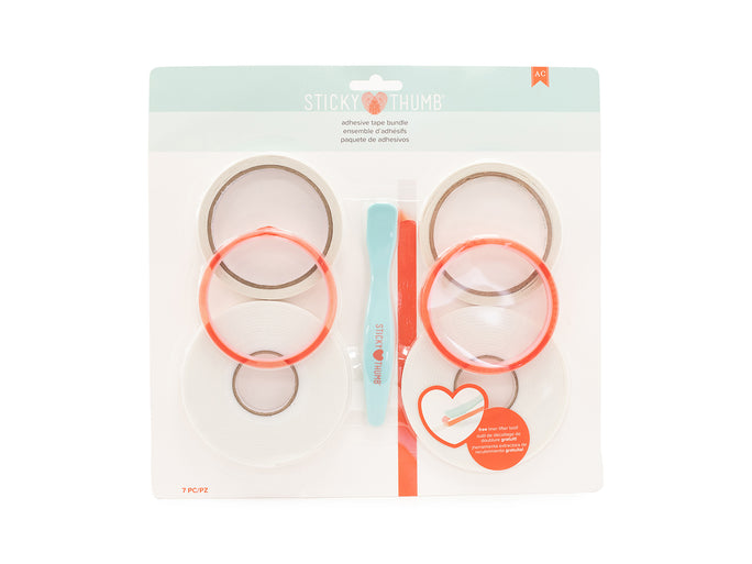Sticky Thumb Adhesive Lining Remover Tool & Tape Bundle (7pc)