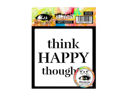 Visible Image Happy Thoughts Stencil