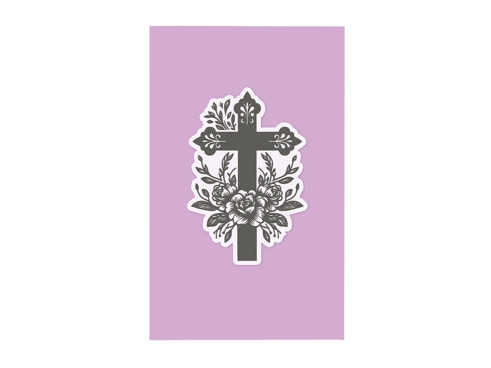Ornate Floral Cross Stamp & Metal Die Set