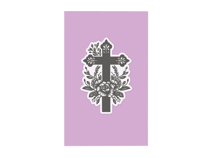 Ornate Floral Cross Stamp & Metal Die Set