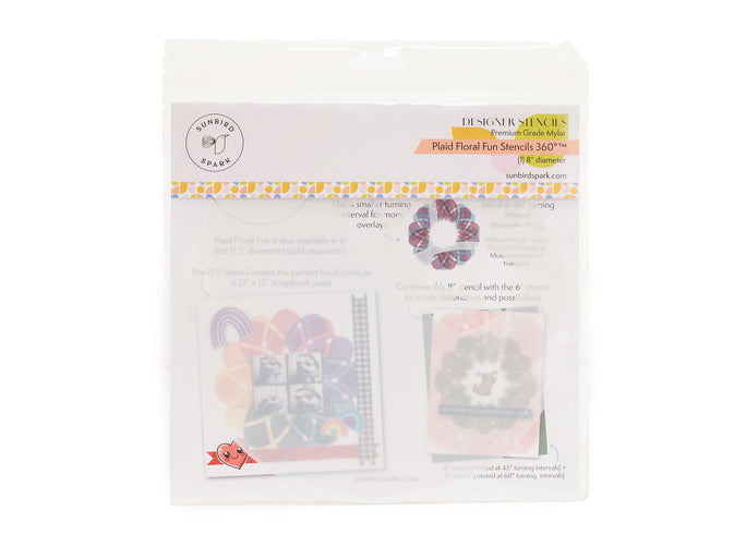 Sunbird Spark Plaid Floral Fun Stencils 360°™ (8")