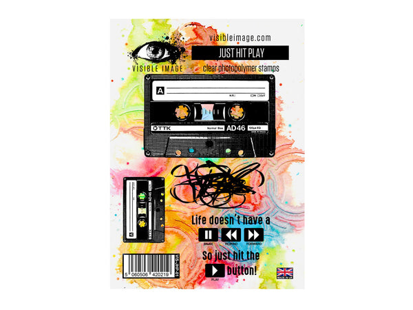 Visible Image Just Hit Play Stamp Set