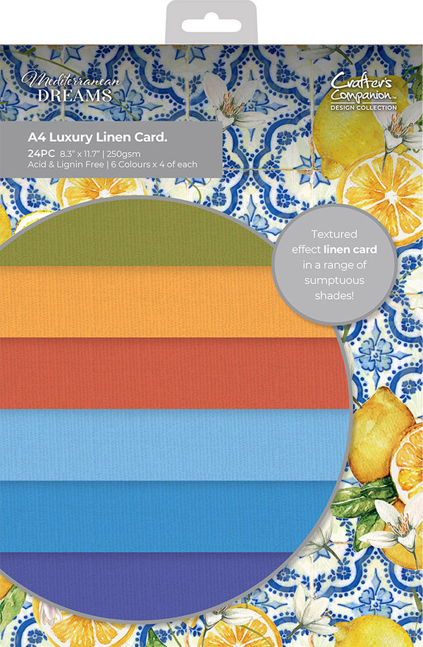 Mediterranean Dreams Luxury Linen Card Pack - A4