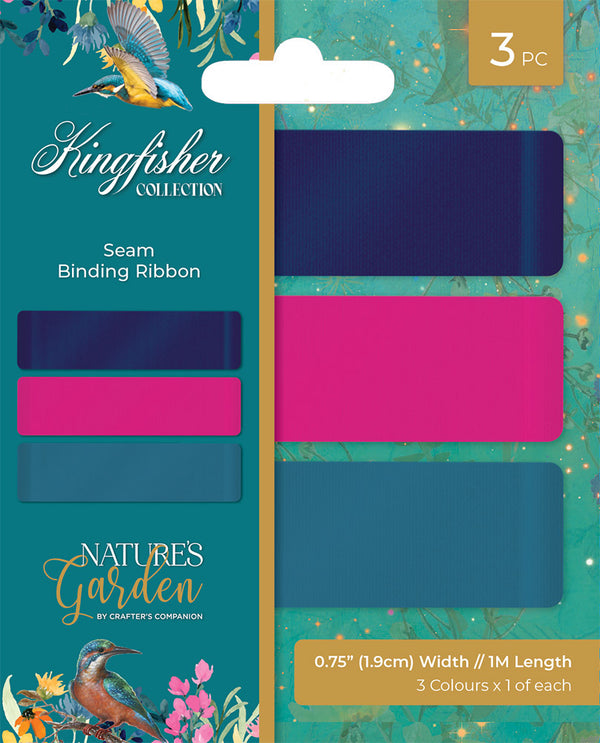 Natures Garden - Kingfisher - Seam Binding Ribbon
