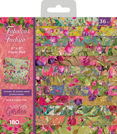 Nature's Garden Fabulous Fuchsia 6 x 6” Paper Pad