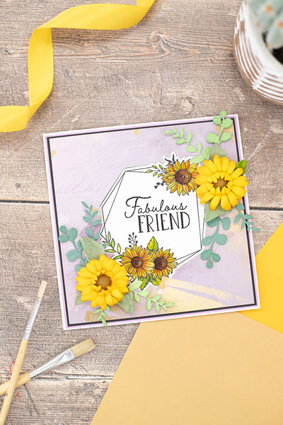 Nature's Garden Sunflower Collection Stamp and Die - Fabulous Frame