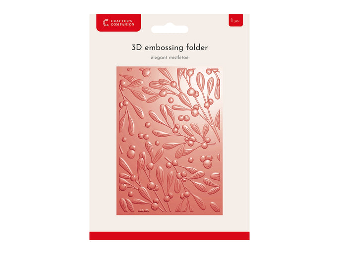 Crafter's Companion 3D Embossing Folder 5"x7" - Elegant Mistletoe