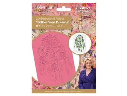 Sara Signature Bohemian 2D Embossing Folder - Follow Your Dreams